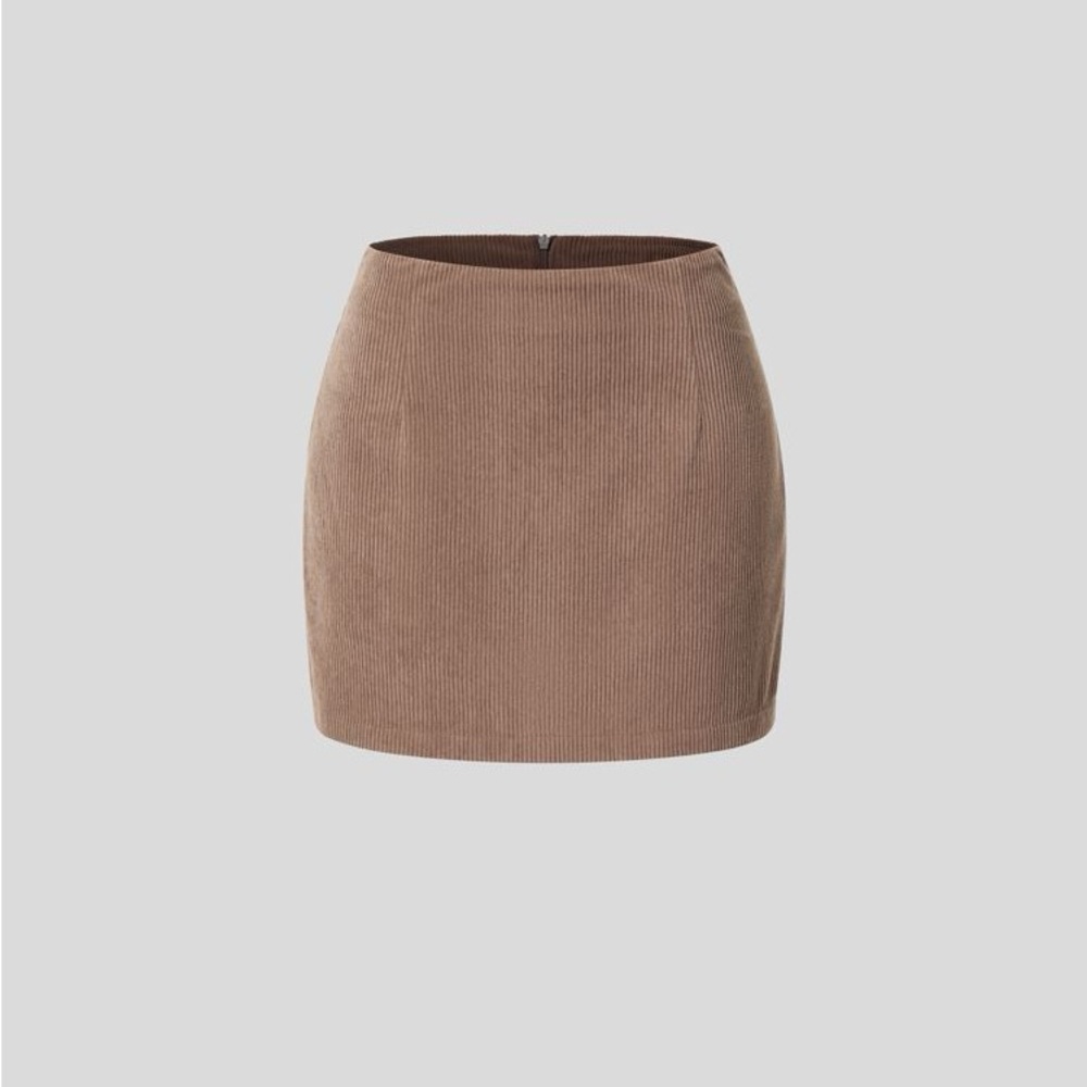 Halara High Waisted 2-in-1 A Line Mini Corduroy ACORN Medium Casual Skirt - Picture 9 of 11